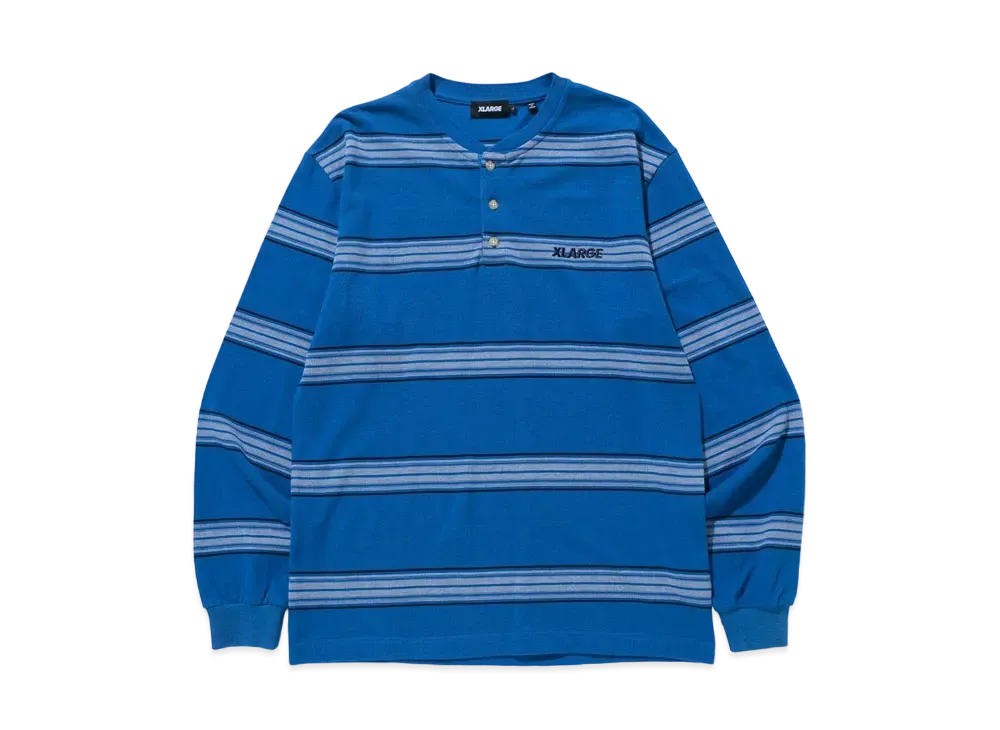 XLARGE HENRY NECK L/S TEE "Navy"