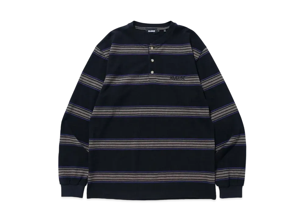 XLARGE HENRY NECK L/S TEE "Black"