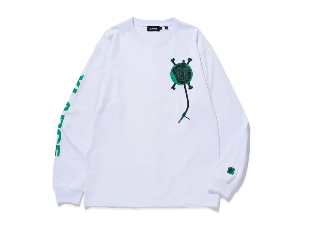 XLARGE ARM LOGO L/S TEE "White"