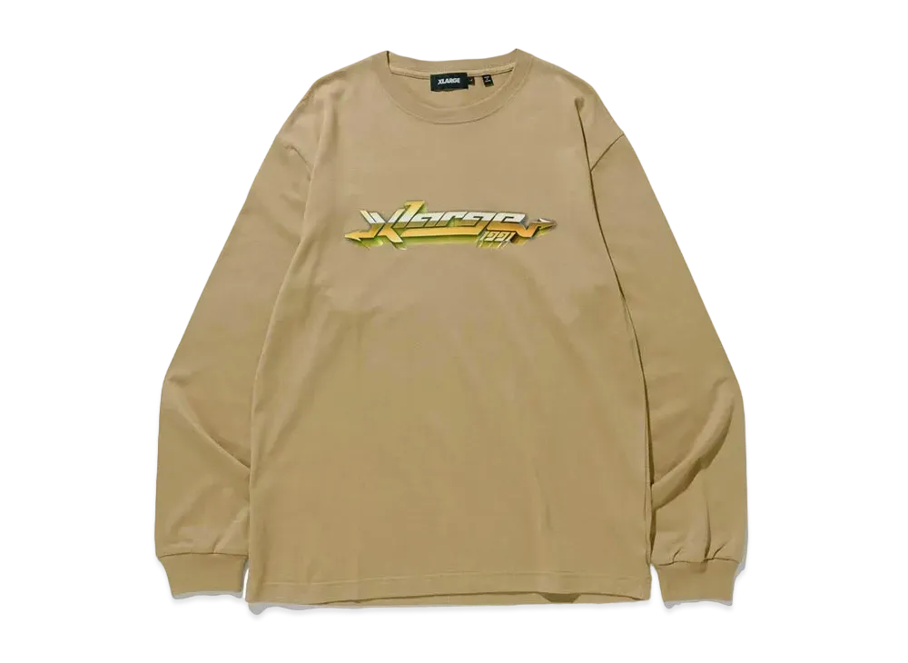 XLARGE METAL TYPE LOGO L/S TEE "Beige"