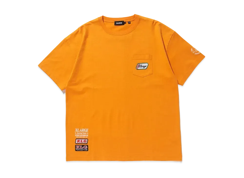 XLARGE S/S POCKET TEE VINTAGE RACING CAR TEAM "Orange"