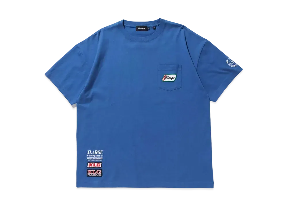 XLARGE S/S POCKET TEE VINTAGE RACING CAR TEAM "Blue"