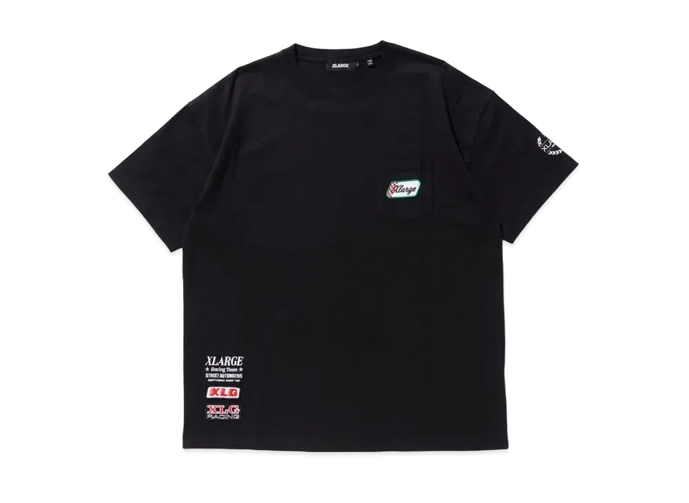 XLARGE S/S POCKET TEE VINTAGE RACING CAR TEAM "Black"