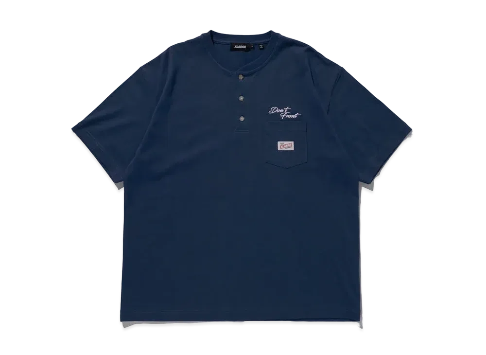 XLARGE HENRY NECK S/S POCKET TEE "Navy"