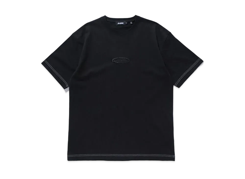 XLARGE WHITE STITCH EMBROIDERY S/S TEE "Black"