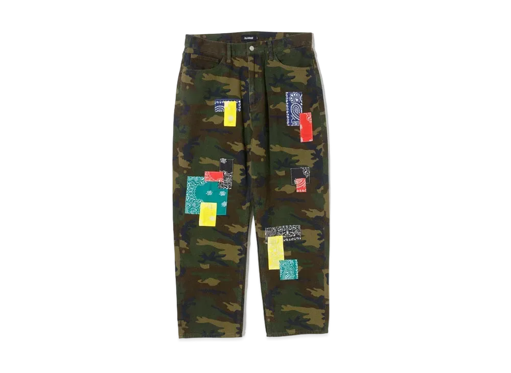 XLARGE PATCH WORK 5 POCKET PANTS "Camo"