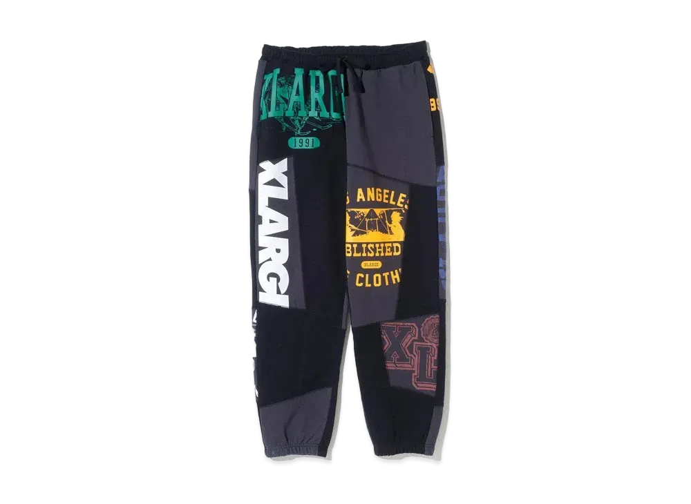 XLARGE PATCHWORK SWEAT PANTS XLARGE "Black"