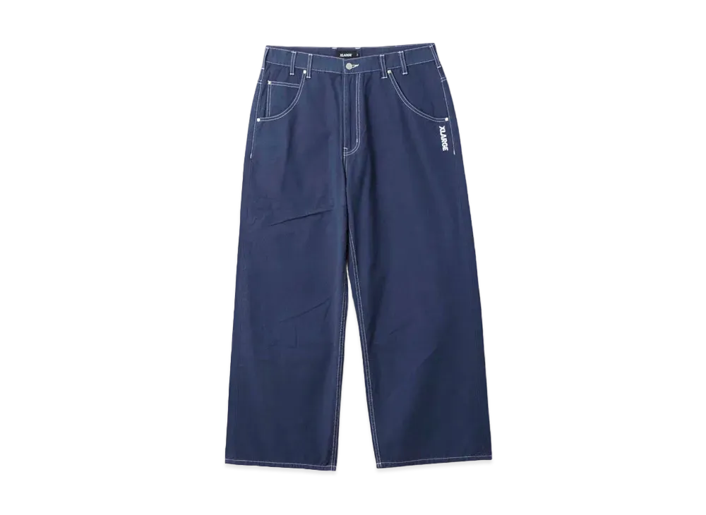 XLARGE CONTRAST STITCH LEATHER PATCHED PANTS XLARGE "Blue"