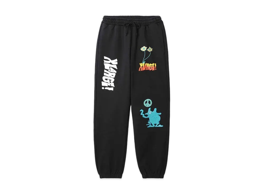 XLARGE PEACE WORLD SWEAT PANTS XLARGE "Black"
