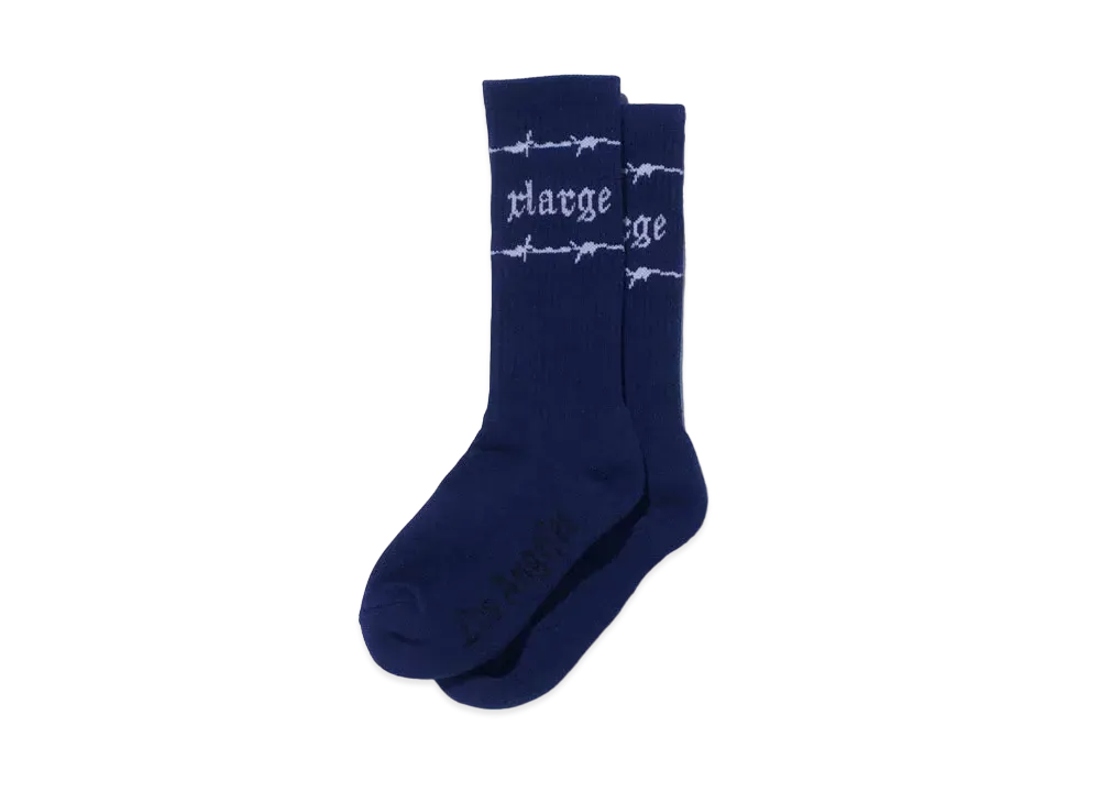 XLARGE BARBED WIRE SOCKS "Navy"