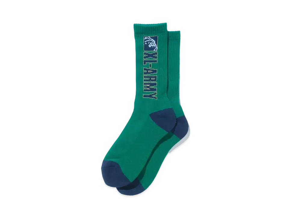 XLARGE ARMY LOGO SOCKS "Green"