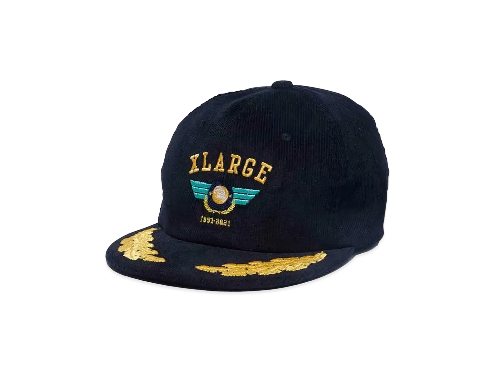 XLARGE PILOT LOGO EMBROIDERY CORDUROY CAP "Black"