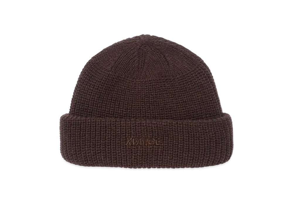 XLARGE LOGO SHORT LENGTH BEANIE "Brown"