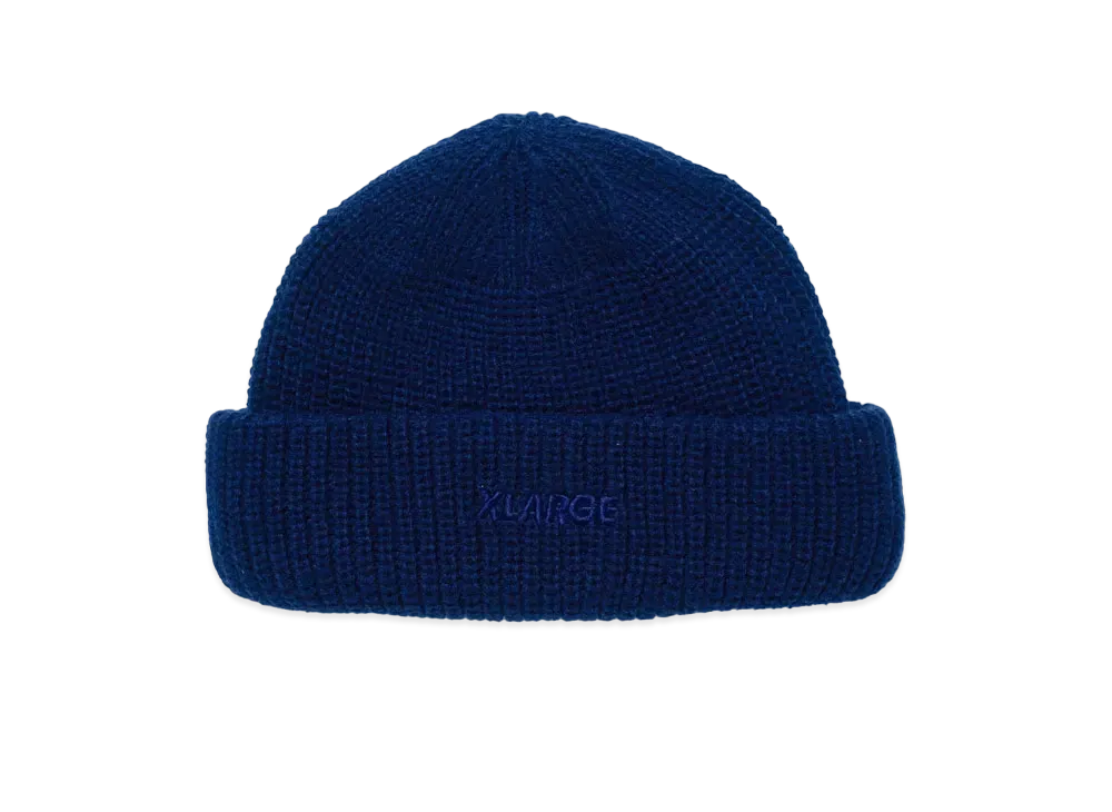 XLARGE LOGO SHORT LENGTH BEANIE "Navy"