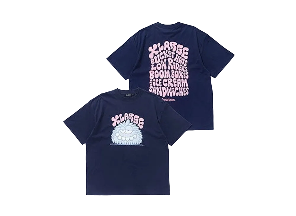 XLARGE x KEVIN LYONS S/S Bubble Letter Logo Tee "Navy"
