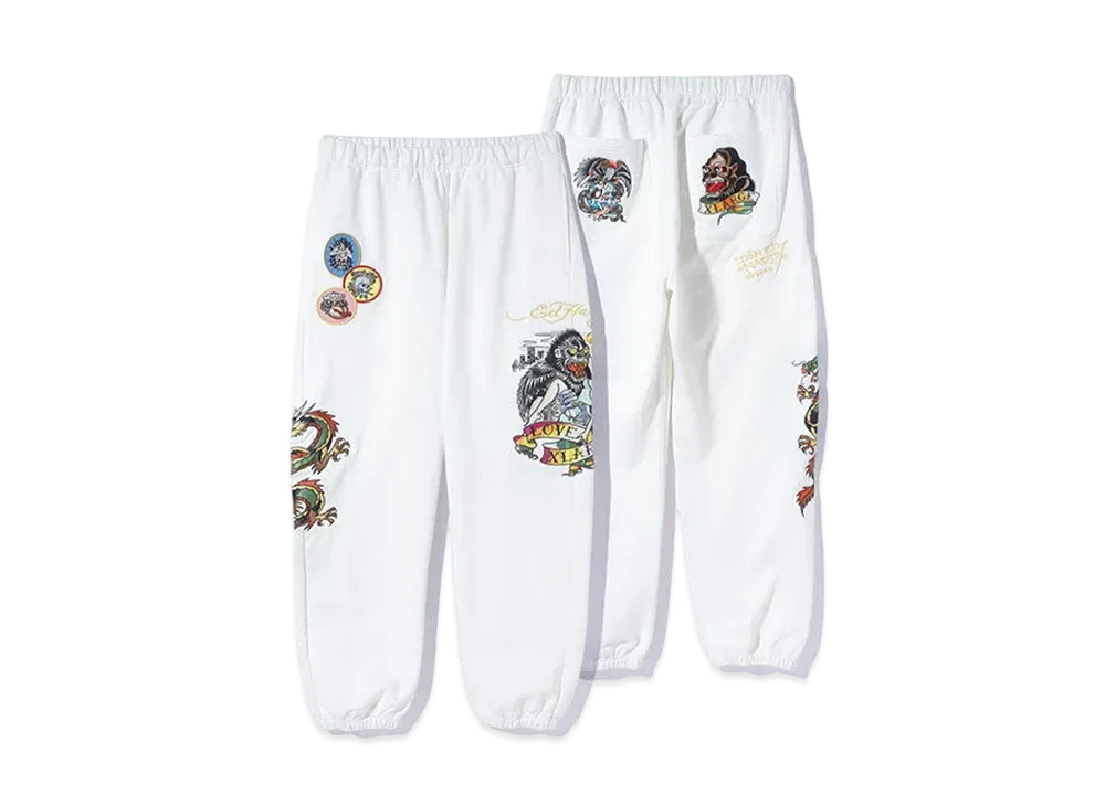 XLARGE x Ed Hardy Sweat Pants "Off White"