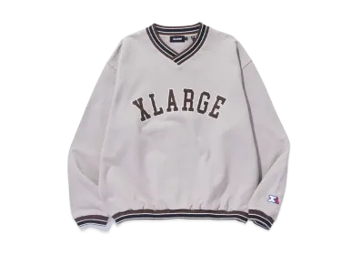 XLARGE Rib Line V Neck Sweatshirt "Beige"