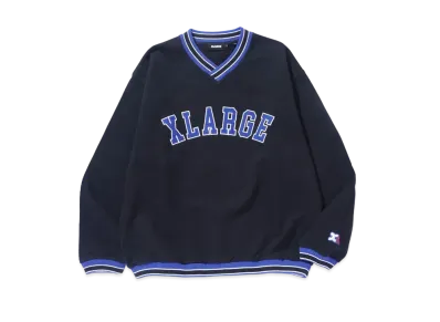 XLARGE Rib Line V Neck Sweatshirt "Black"