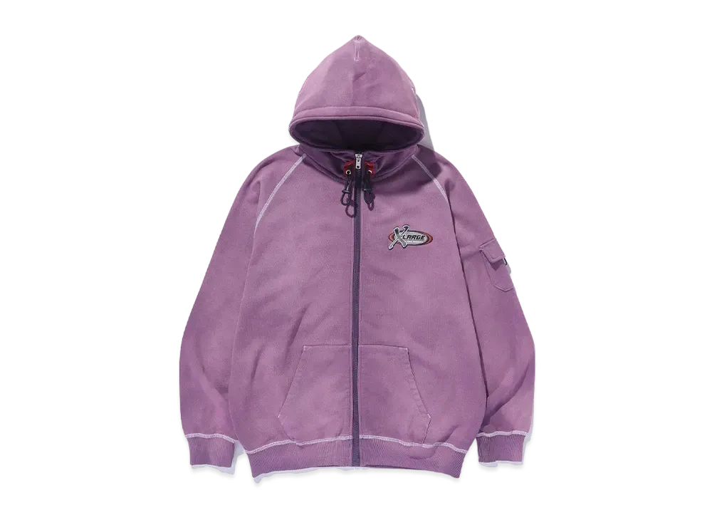 XLARGE Bleached Zip Hooded Sweat Shirt "Purple"