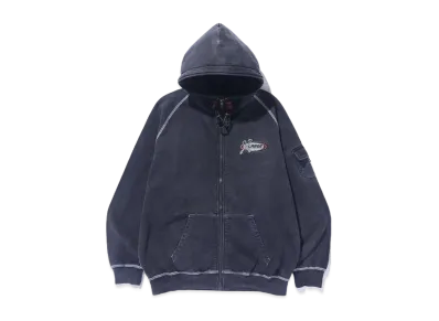 XLARGE Bleached Zip Hooded Sweat Shirt "Black"