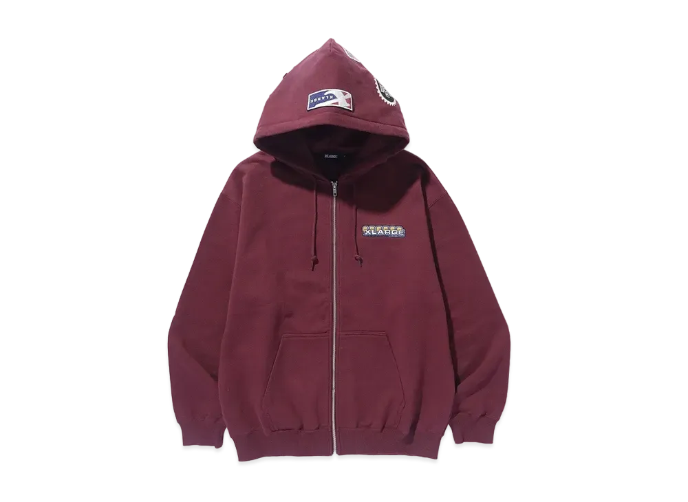 XLARGE Multi Emblem Zip Hooded Sweatshirt "Burgundy"
