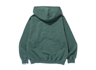 XLARGE Pigment Embossed Zip Hooded Sweatshirt "Green"