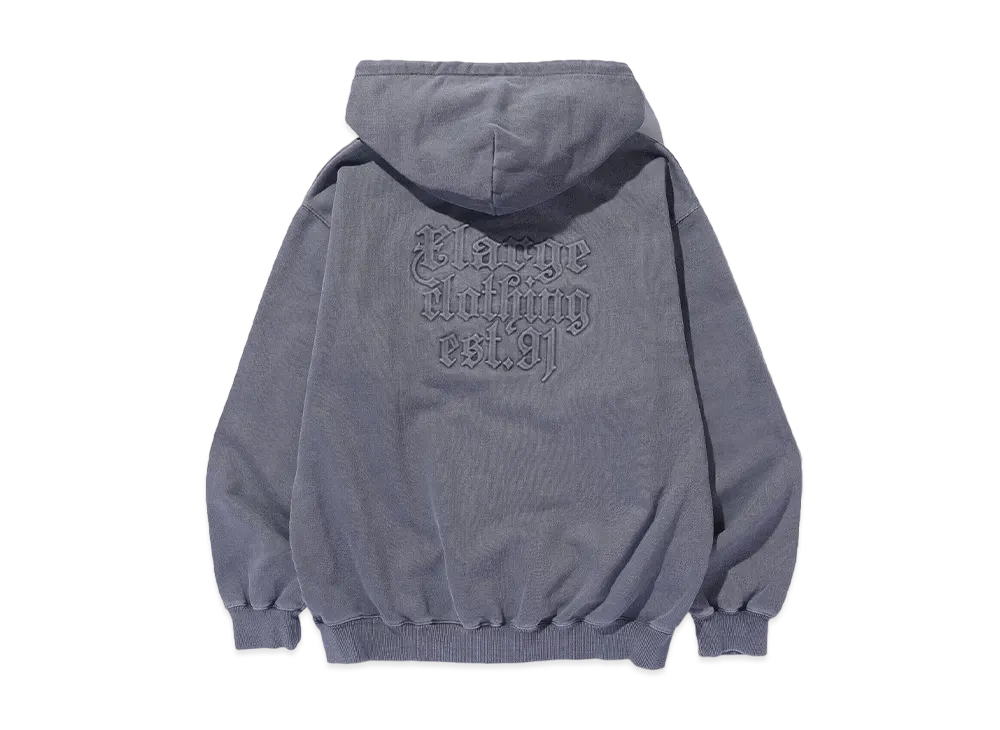 XLARGE Pigment Embossed Zip Hooded Sweatshirt "Charcoal"