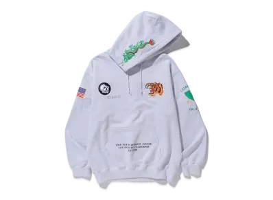 XLARGE Tiger Embroidery Hooded Sweatshirt "Ash"