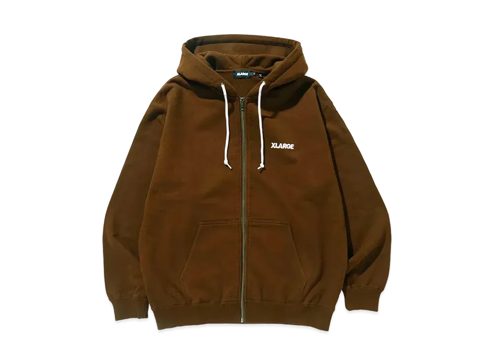 XLARGE Standard Logo Zip Hooded Sweatshirt "Brown"