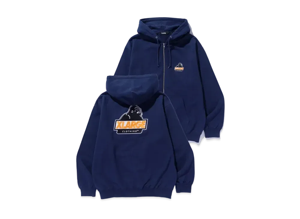 XLARGE Slanted OG Zip Hooded Sweatshirt "Navy"