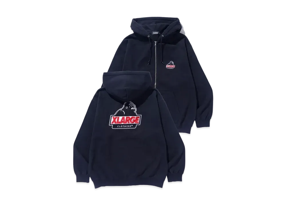 XLARGE Slanted OG Zip Hooded Sweatshirt "Black"