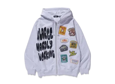 XLARGE Multi Logo Zip Up Hooded Sweatshirt "Ash"