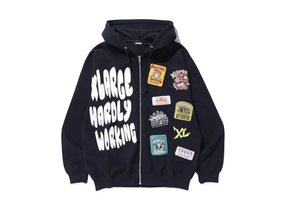 XLARGE Multi Logo Zip Up Hooded Sweatshirt "Black"