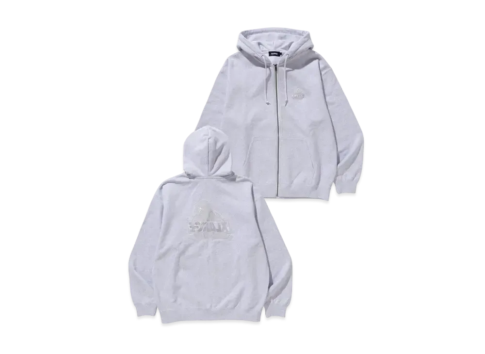 XLARGE Backside Slanted OG Zip Hooded Sweatshirt "Ash"