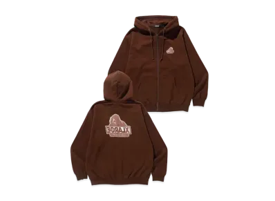 XLARGE Backside Slanted OG Zip Hooded Sweatshirt "Brown"