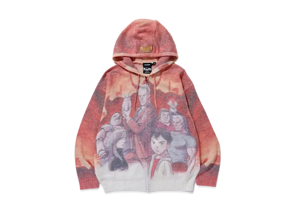 XLARGE x Netflix 「PLUTO」 Mohair Hooded Sweater "Red"