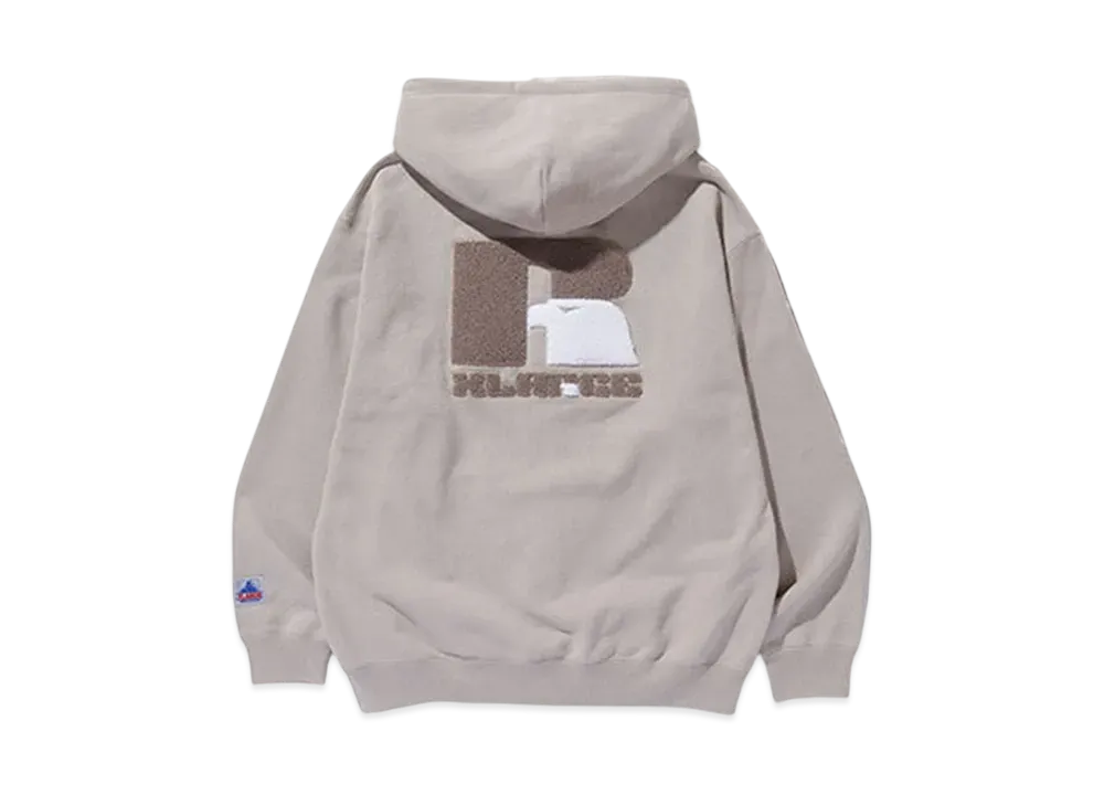 XLARGE x RUSSELL ATHLETIC Zip Up Hooded Sweatshirt "Beige"