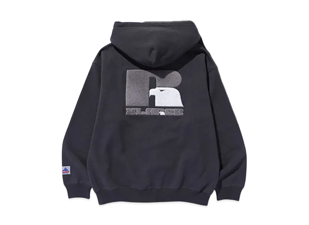 XLARGE x RUSSELL ATHLETIC Zip Up Hooded Sweatshirt "Chacoal"
