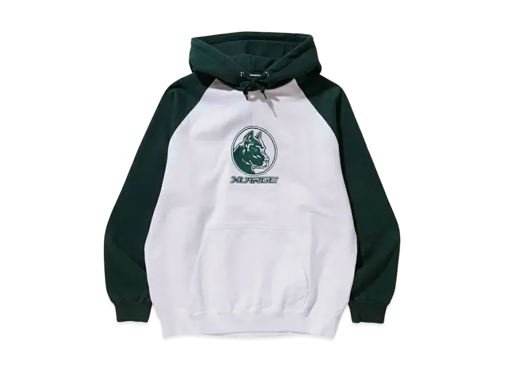 XLARGE Pitbull Raglan Hooded Sweatshirt "Green"