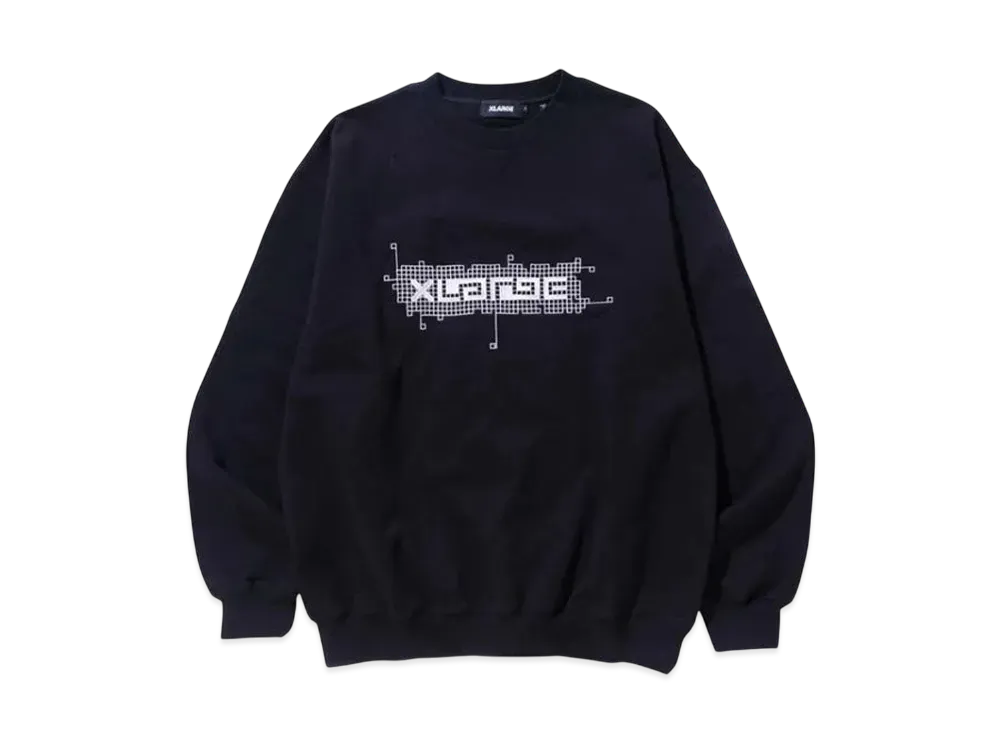 XLARGE Electronic Circuit Crewneck Sweatshirt "Black"