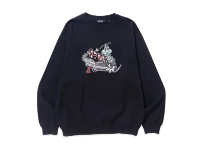 XLARGE Caterpillar In A Shoe Crewneck Sweatshirt "Black"