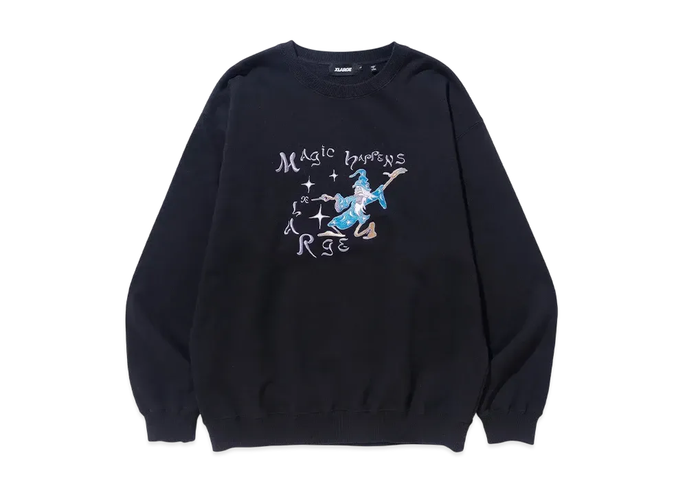 XLARGE Magic Happens Crewneck Sweatshirt "Black"