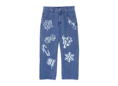 XLARGE Graffiti Denim Pants "Light Indigo"
