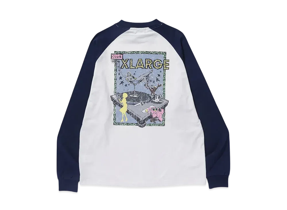 XLARGE Club Raglan L/S Tee "Off White"