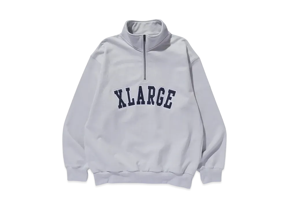 XLARGE Arch Logo Half Zip Sweatshirt "Gray"