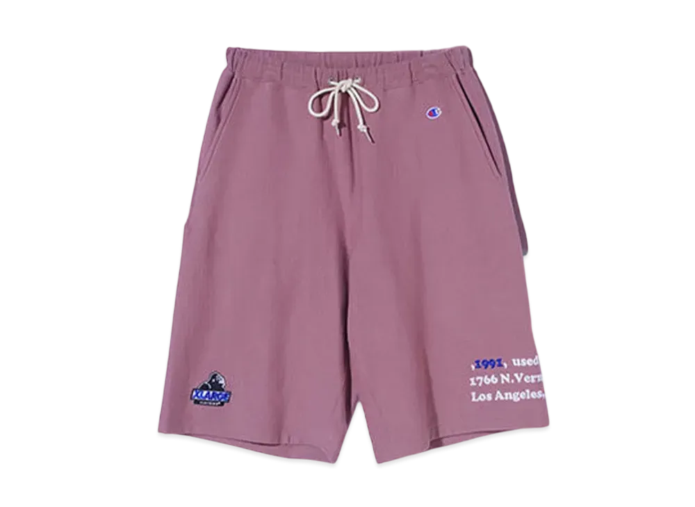 XLARGE x Champion Reverse Weave Pullover Sweat Short Pants "Pink"