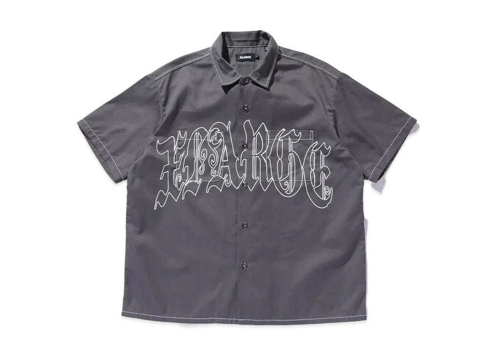 XLARGE Old English S/S Work Shirt "Grey"