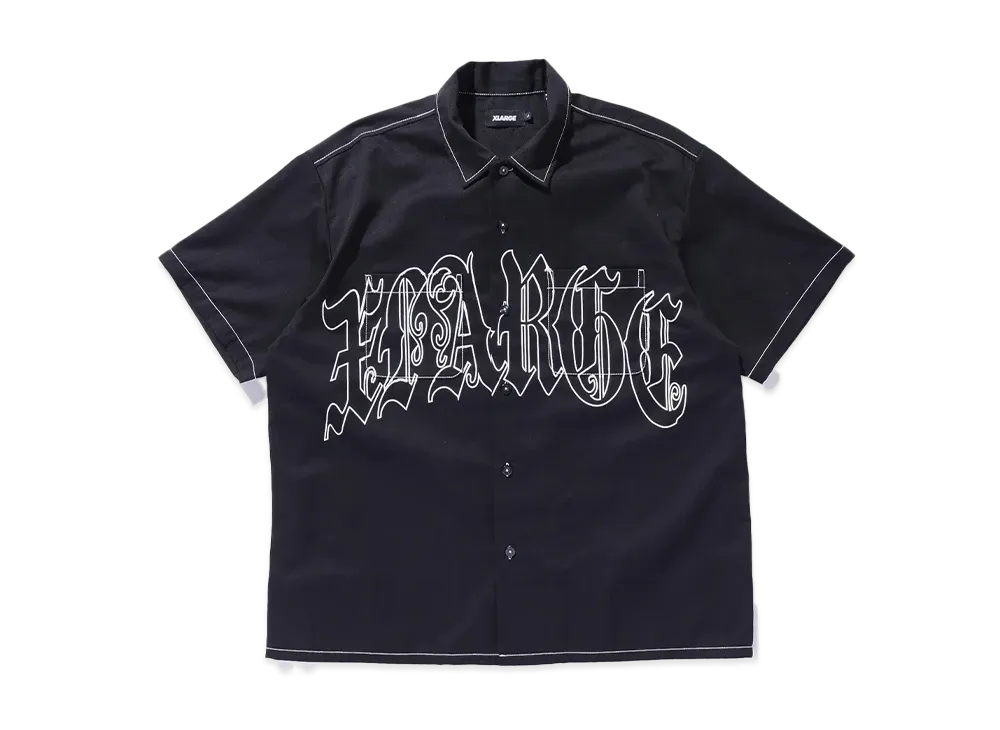 XLARGE Old English S/S Work Shirt "Black"
