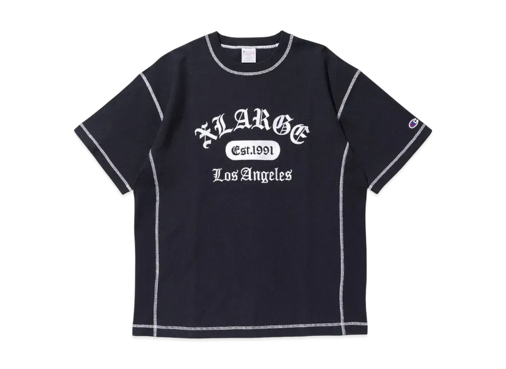 XLARGE x Champion Reverse Weave Stiched S/S Tee "Black"