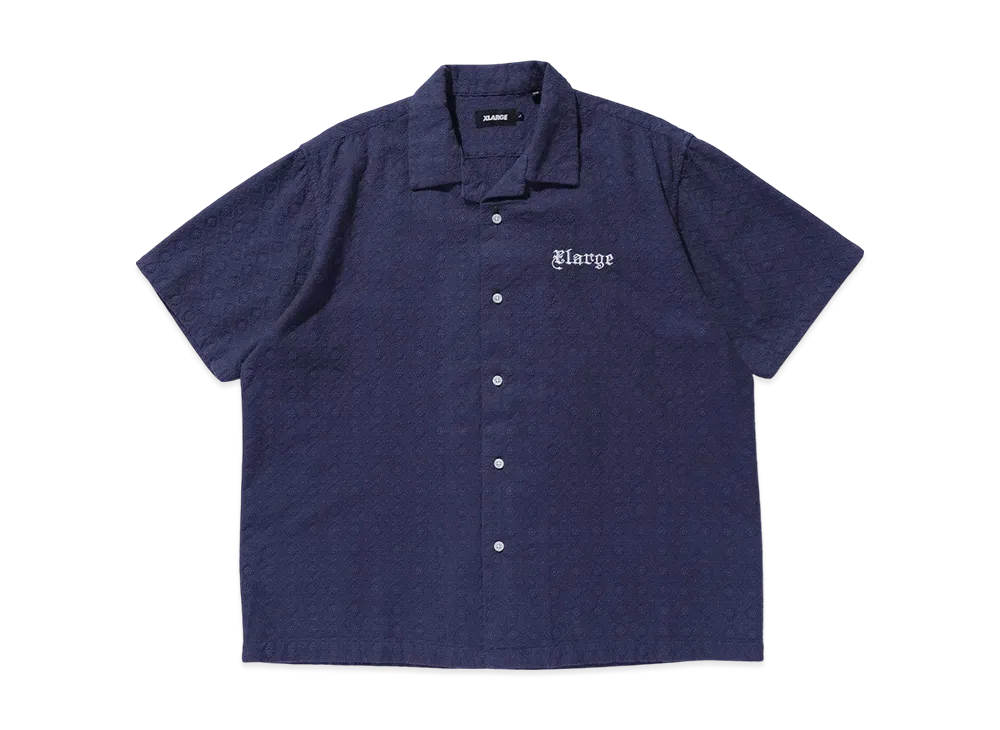 XLARGE Embroidered S/S Lace Shirt "Navy"